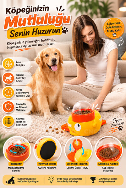 CNGZSHOP İnteraktif Evcil Hayvan Kedi Köpek Ödül Maması Oyuncağı Zeka Geliştirici Mama Dağıtıcı Kaymaz Taban