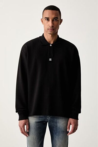 HUGO SİYAH LOGOLU ERKEK SWEATSHIRT