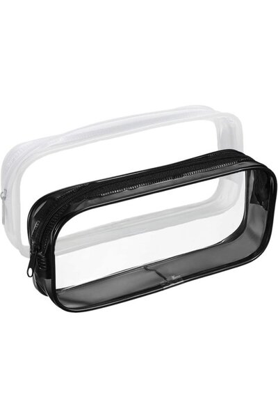 STARSTAR Transparent Zippered Waterproof Plastic Bags - 2-Pack - Toiletry Bag...