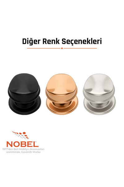Nobel مقبض باب من نوع Gül Kumru، مقبض باب، معدني، نيكل ساتان