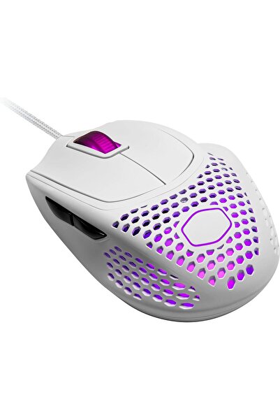 Cooler Master MM720 Matte White Lightweight Gaming Mouse with Ultraweave Cabl...