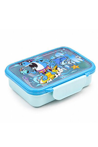 HI-FINE Kids Surfing Shark Divided Lunch Box 550ml, Handheld Leak‑Proof Seale...