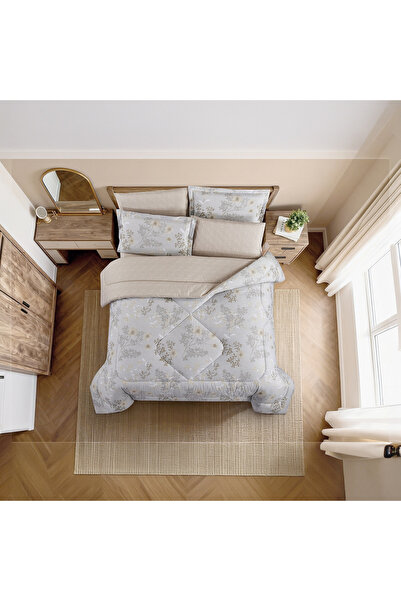 unique home collection طقم لحاف فريد من نوعه من القطن 100% لجميع المواسم، 4 ق...