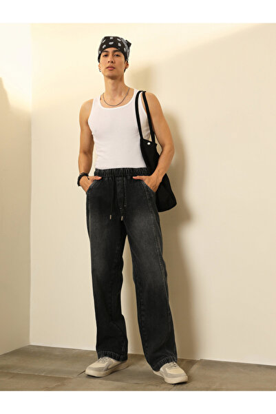 Mascln Sassafras By Styli Men Washed Seam-Detail Relaxed Fit Jogger Jeans