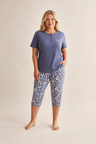 SOFT AURA Large Size Capri Pajama Set