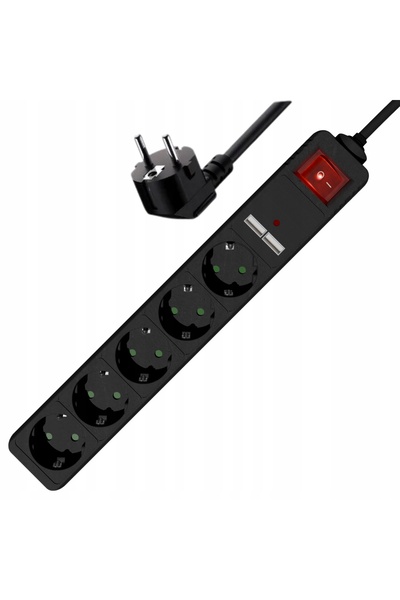 Gembird Prelungitor 2xUSB 2A 5 prize 230V 1,5M ENERGENIE