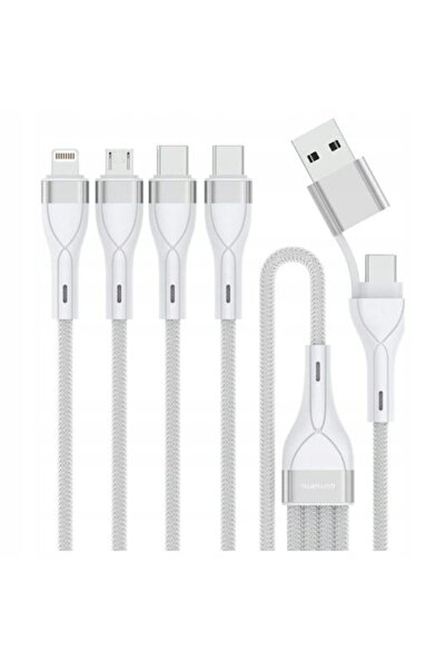 NO BRAND Cablu USB-C/USB-A 4smarts 4 în 1 1.2m alb