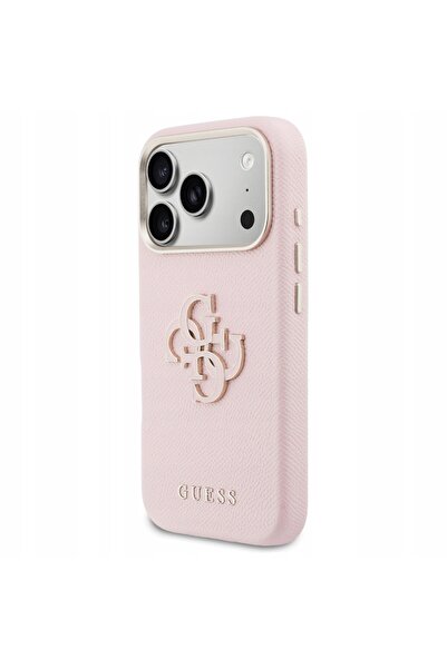 NO BRAND Husă din piele cu logo din rășină Guess FW pentru iPhone 17 Pro Max