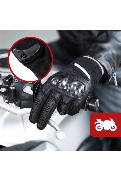NO BRAND MOTOWOLF Mănuși de motocicletă din piele, scurte, negre, unisex, M