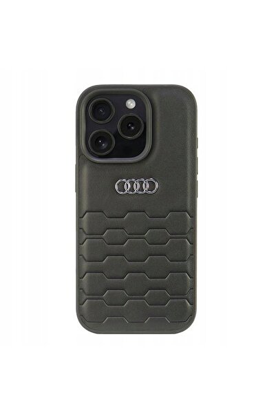 NO BRAND Audi Piele sintetică iPhone 16 Pro 6.3 " negru carcasă rigidă AU-TPU