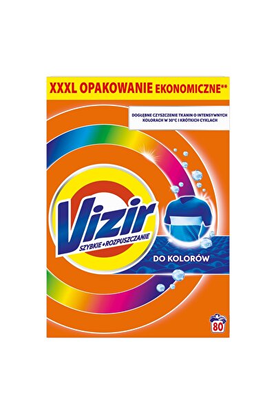 Vizir Detergent pudră pentru spălarea țesăturilor colorate, 4,4 kg, 80 spălări