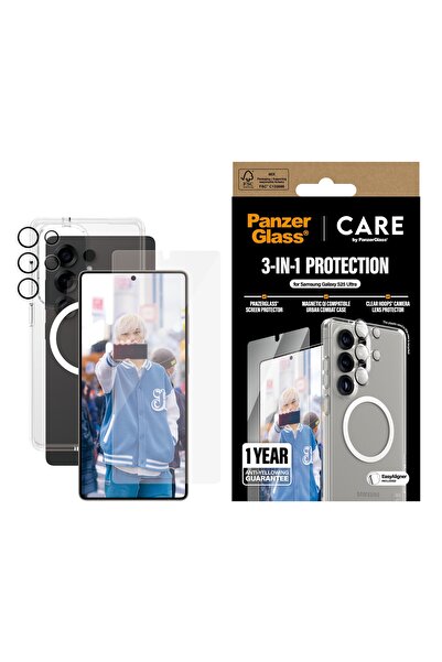 CARE by PanzerGlass® Kit de protecție CARE by PanzerGlass Husă + Sticlă + Len...