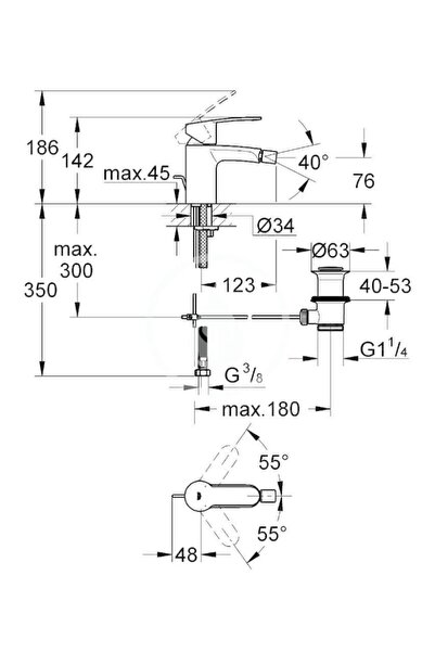 Grohe Eurostyle Cosmopolitan baterie de bideu cromată 33565002