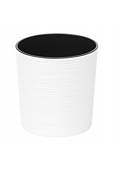 NO BRAND SET 3X Ghivece de grădină/balcon, albe, tip bol, pentru flori, 25x30