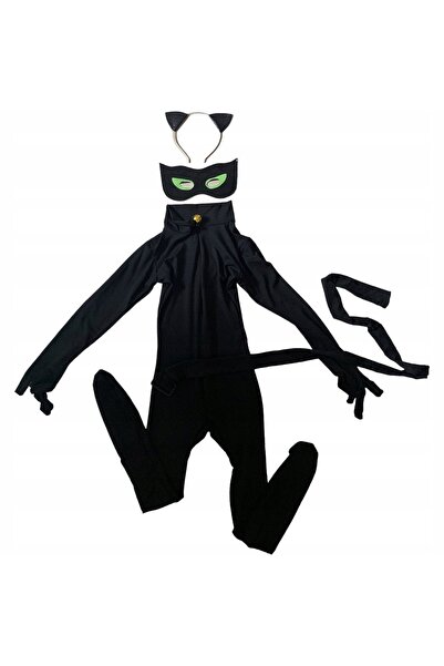 NO BRAND Costum pisică neagră 122/128 Mărimea L Costum de carnaval Deghizare ...