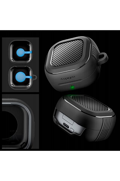 Spigen Carcasă robustă tip armură pentru căști Samsung Galaxy Buds 4/4 Pro Negru