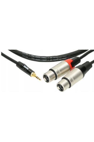 NO BRAND Cablu audio Klotz, mufă jack 3.5 mm la 2x mufă XLR, lungime 3m