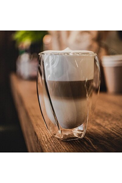 NO BRAND Pahar termoizolant CRISTALLO 300, cu pereți dubli, pentru cafea, lat...