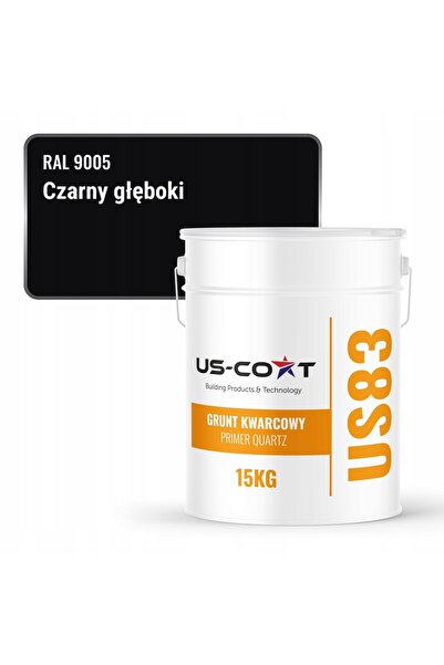 NO BRAND Vopsea siliconică QUARTZ GRUNT, culoare negru intens RAL9005, 15KG, ...