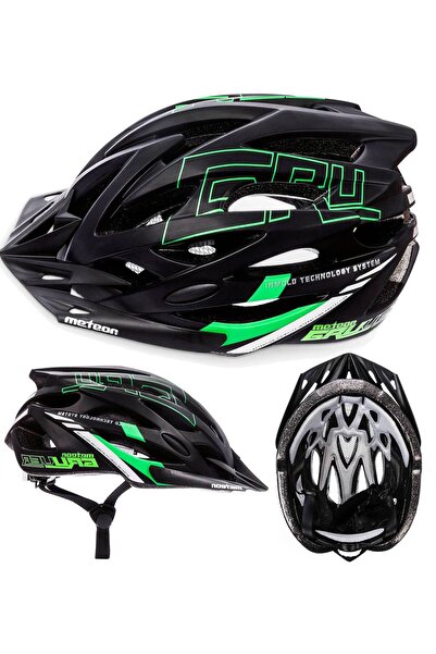 Meteor Casca Gruver L 58-61 cm negru/verde