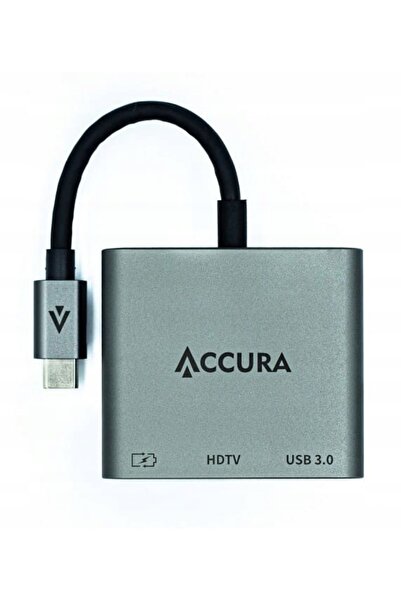 NO BRAND Accura USB-C 3 în 1 1x USB-C PD 100W 1x USB 3.0 1x HDMI
