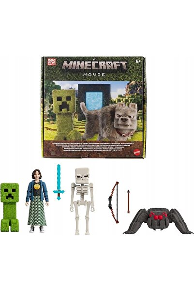 mattel MINECRAFT SET ÎNTÂRZĂRI TĂCTĂNIOASE 4 FIGURINE 3 ACCESORII FILM
