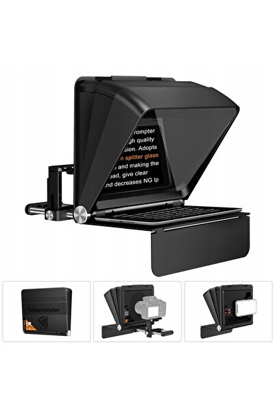 LENSGO Teleprompter Monitor și Teleprompter 2 în 1 pentru Cameră și Telefon T...