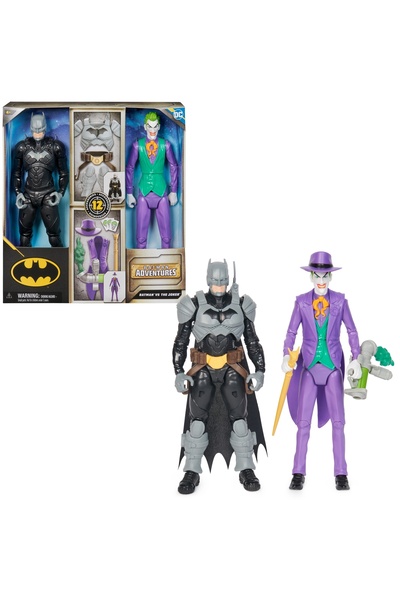 Spin Master Toys Far East DC COMICS BATMAN + JOKER SET 2 FIGURINE ARTICULATE ...