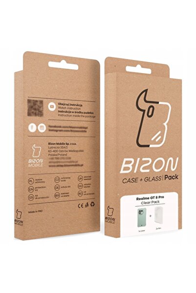 NO BRAND Husă transparentă + 2 folii de protecție Bizon pentru Realme GT 8 Pr...