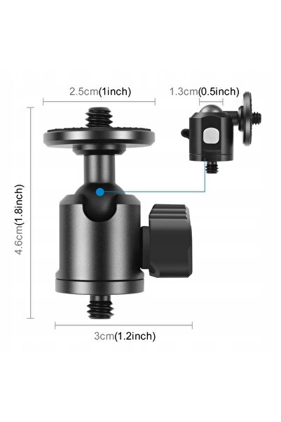 NO BRAND 2x Cap bilă cu filet exterior de 1/4'' pentru cameră, accesorii, lam...