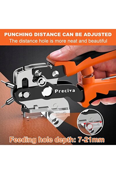 NO BRAND Clește perforator tip revolver 2-4.5mm pentru piele/țesături