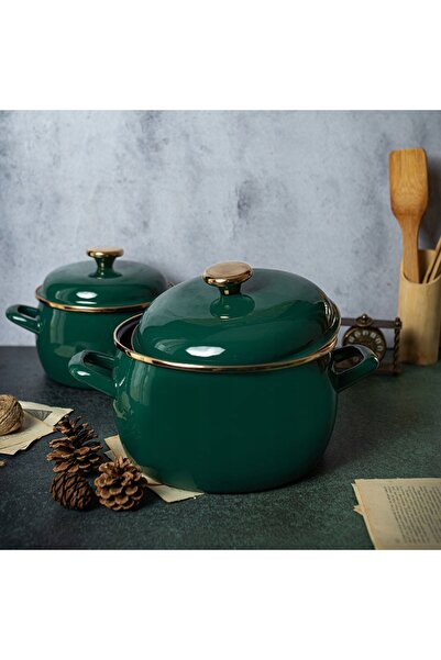 Metalac Oală emailată verde închis 22 cm 5.4 l verde închis