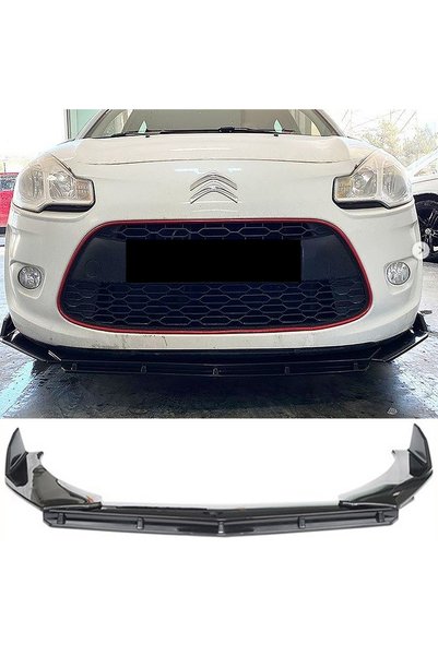 HasAkman Citroen C3 uyumlu Ön Lip Parlak Siyah 3 Prç Brabus Kırılmaya Dayanık...