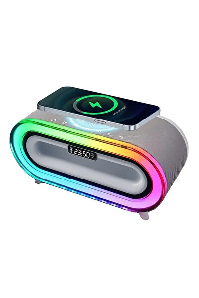 Teno Boxă Bluetooth multifuncțională 3-în-1 cu ceas cu alarmă, încărcător wir...