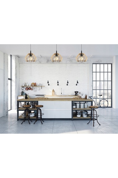 NO BRAND Lustră suspendată ZWIS, candelabru de tavan BRYLANT, Lemn