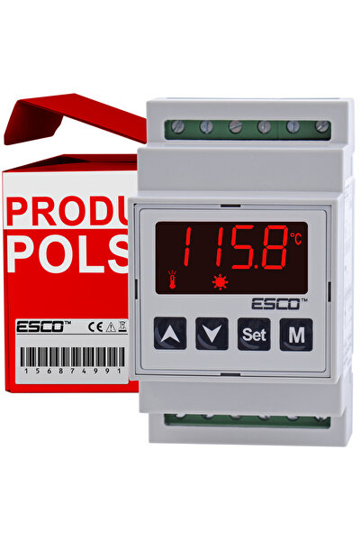 esco Termostat regulator de temperatură 20A cu montare pe șină DIN