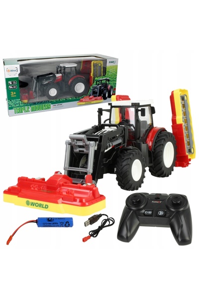 Stator Tractor agricol mare, jucărie cu telecomandă R/C, mașină de tuns iarba...
