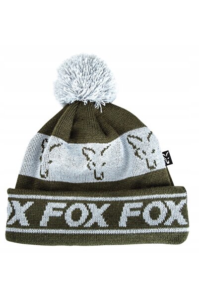 Fox Căciulă căptușită cu pompon verde/argintie