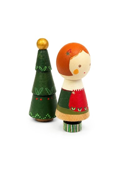 pinaart Wooden Toy, Peg Doll