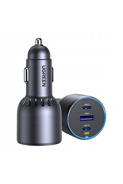Ugreen ÎNCĂRCĂTOR AUTO CU USB 2x USB-C PENTRU TELEFONE, ÎNCĂRCARE RAPIDĂ 75W