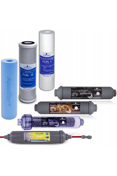NO BRAND WODARO GRAPHITE RO8 Set complet de cartușe pentru apă potabilă, Serv...