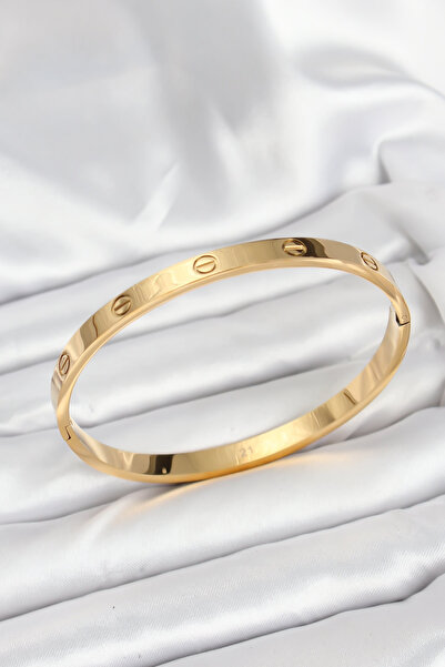 Clariss 316L Steel Gold Color 65 mm Women's Handcuff Bracelet