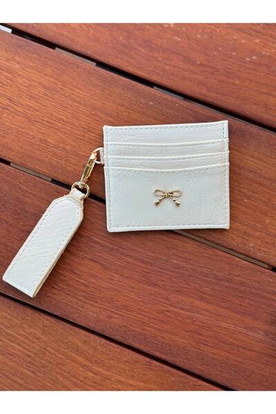 JASECO Pastel Colored Bow Accessory Slim Women's Card Holder with Strap