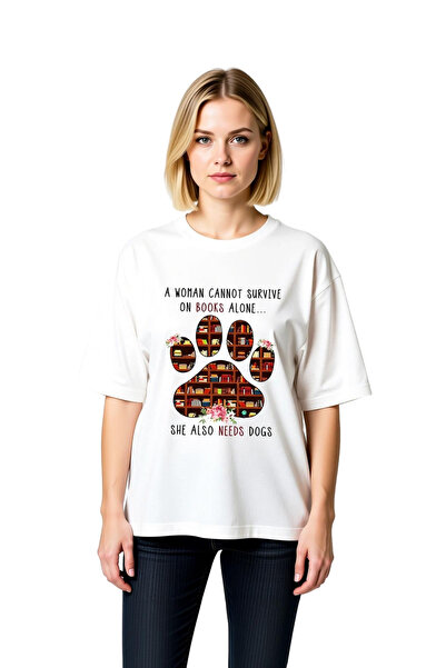 PayBuy Woman's Book and Dog Needs Printed Women's Oversize T-Shirt
