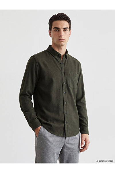 LC Waikiki Lcwaikiki Classic Haki Regular Fit Men's Shirt
