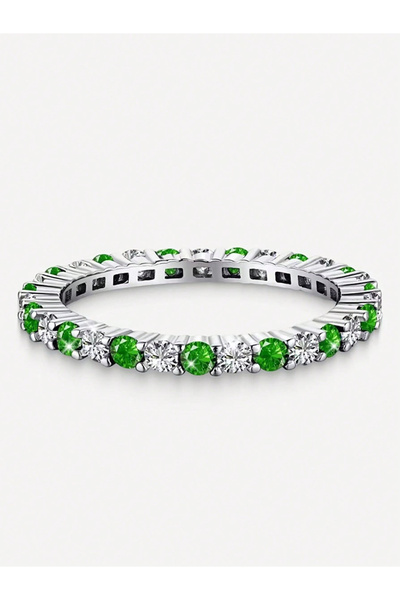 Choice24 7 Silver Green White 925 Sterling Silver 1.4mm Fashion Simplicity Fu...