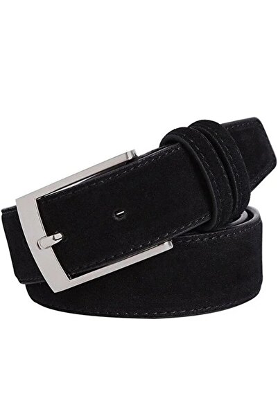 awix 3.5 cm Black Suede Genuine Leather Stylish 1. Quality Belt