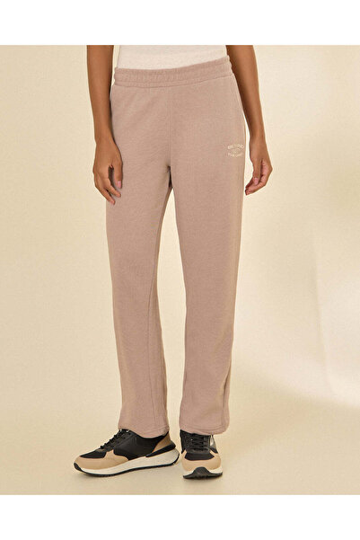 REDTAG Women Beige Wide Leg Jog Pants