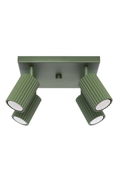 SOLLUX Lampă de tavan KARBON 4, verde măsliniu