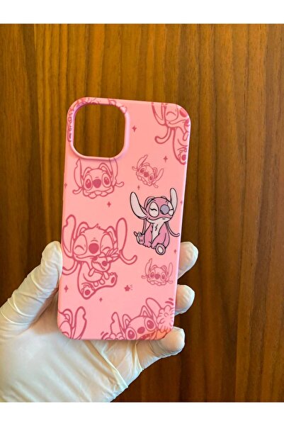 İPHONE 13/14 STİTCH ANGEL İÇİ KADİFE SİLİKON TELEFON KILIFI(PEMBE KILIF-1 ADET)